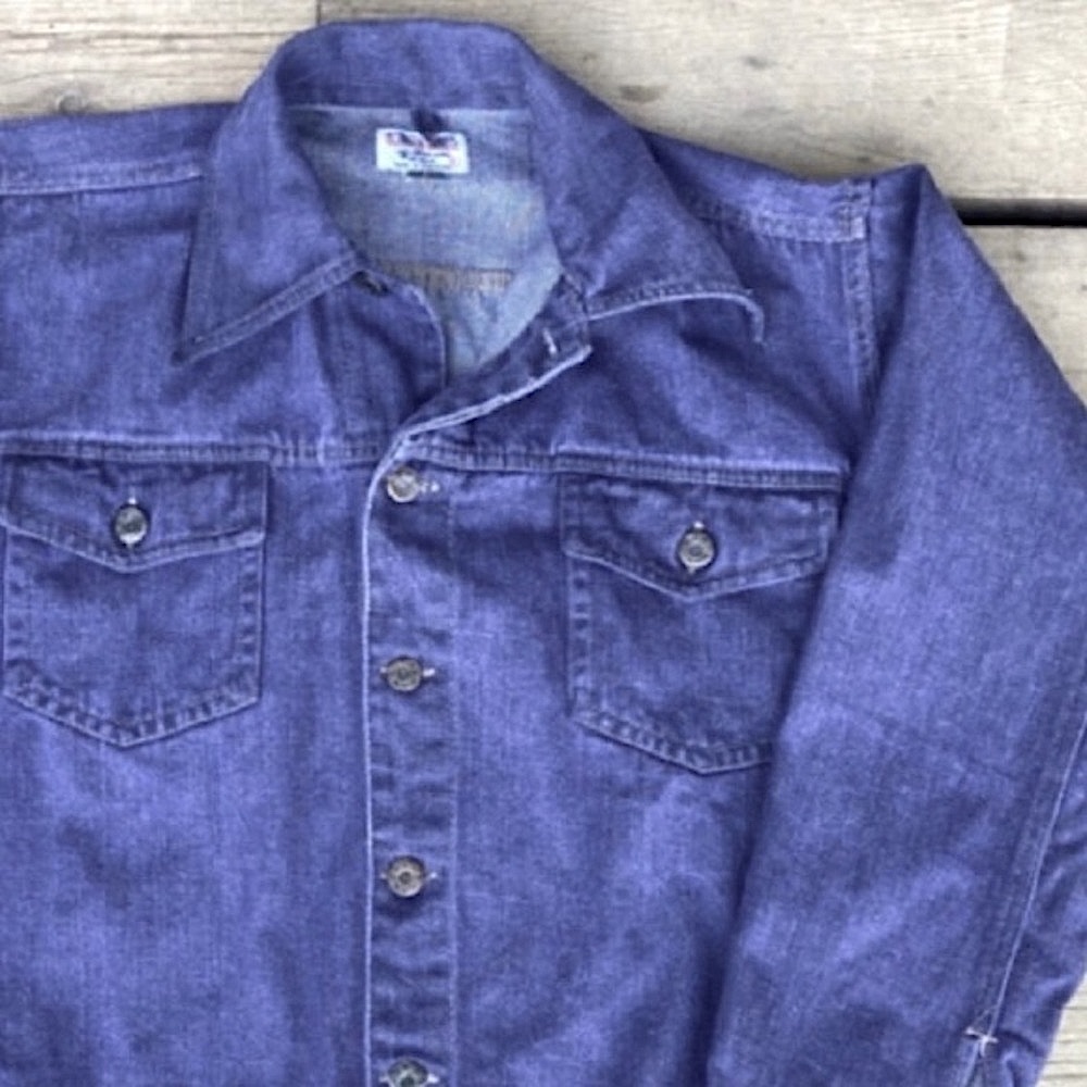 Levi’s Type Jacket SUTTON & SUTTON Blue Purple Denim Size XL - Picture 2 of 11